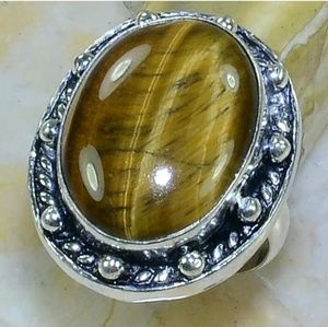 New Tiger Eye Silver Ring.
